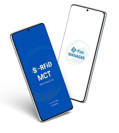 S-RFID MCT, B-Fon MANAGER 앱 화면