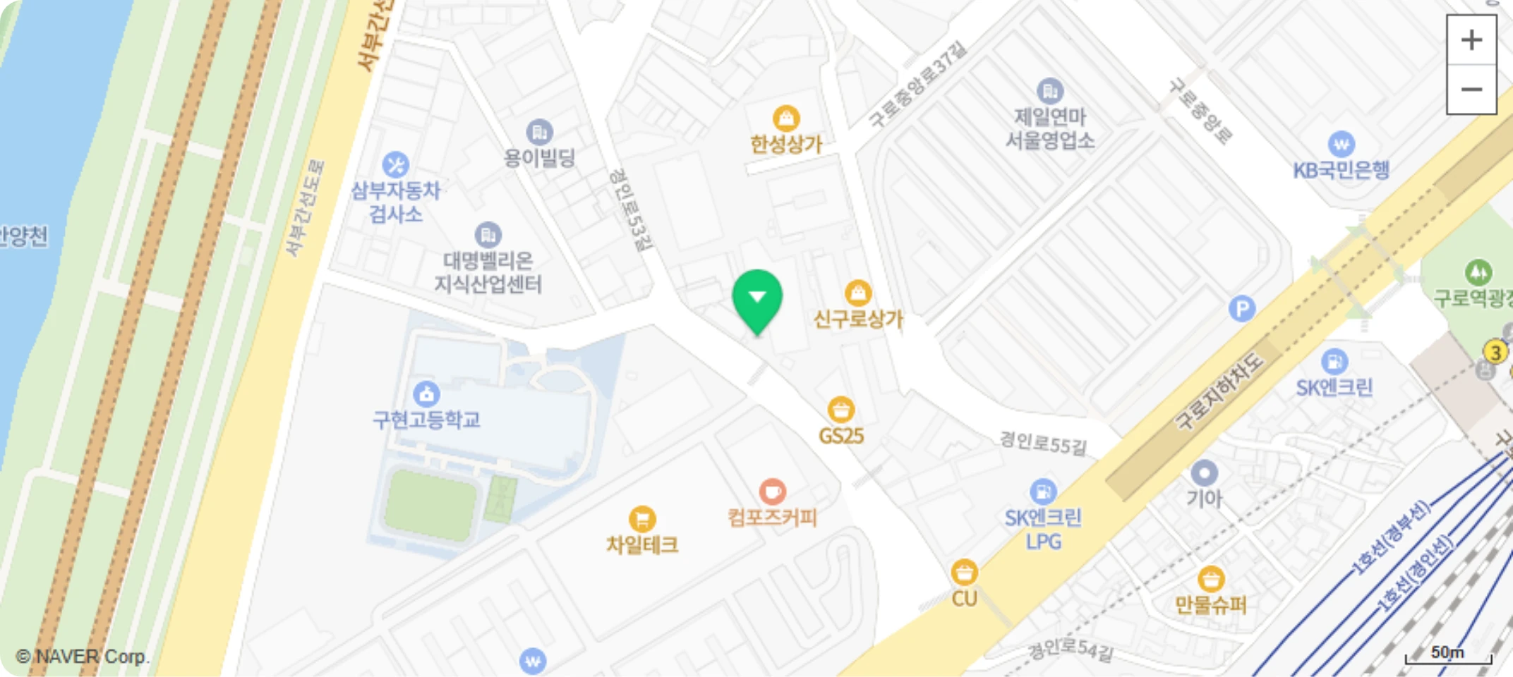 현승코리아 본사 위치 지도 - 서울시 구로구 경인로53길 58 한영IT타워